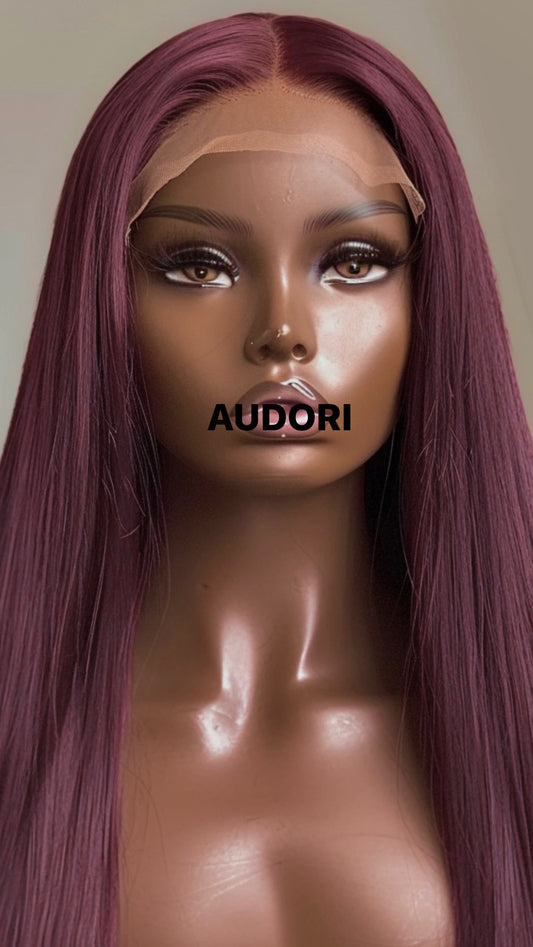 Burgundy straight 13 x 6 HD Lace Wig