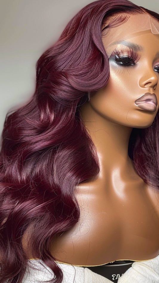 Burgundy Body Wave 13 x 4 HD Lace Wig